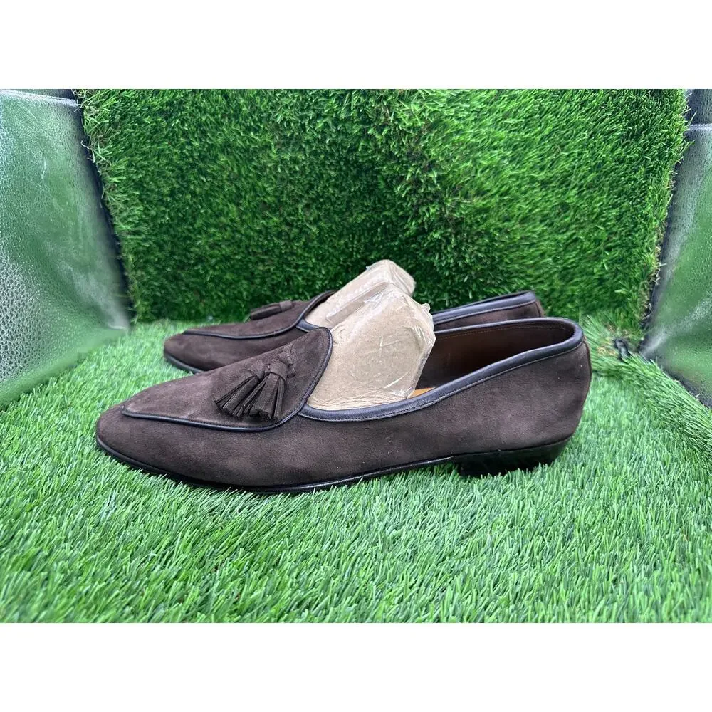 Baudoin & Lange x The Armoury Sagan Tassel Loafer Men's 11 Brown Suede Preppy